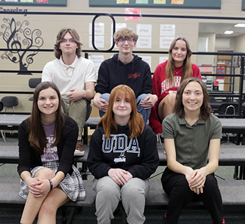  Six choir students pictured in choir room